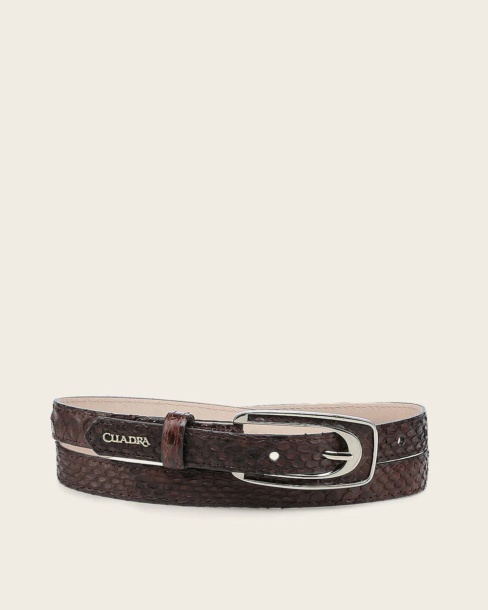 CD54DPI - Cuadra chocolate casual python belt for woman