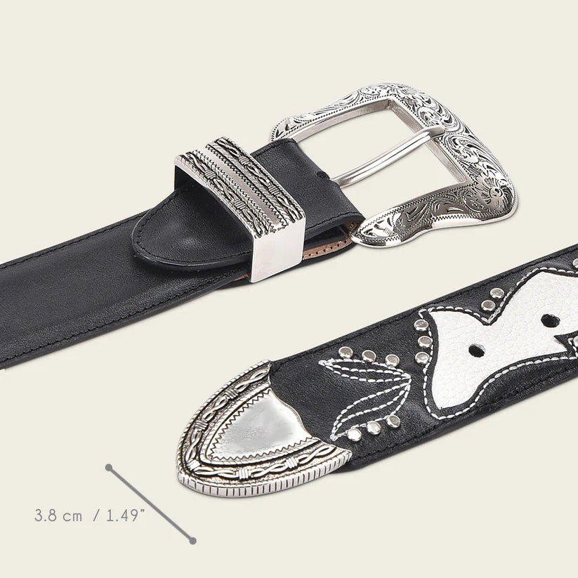 CDA29RS- Cuadra black western cowgirl leather belt for women.