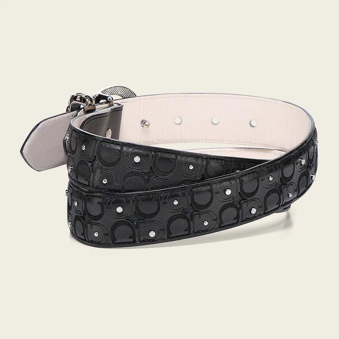 CDA30MA - Cuadra black western cowgirl stingray leather belt for women