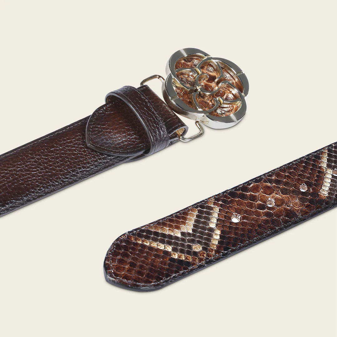 CDA32PH - Cuadra chocolate western cowgirl python belt for women