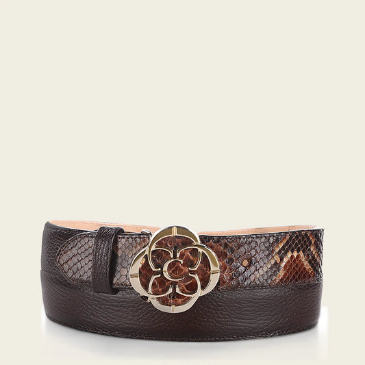 CDA32PH - Cuadra chocolate western cowgirl python belt for women