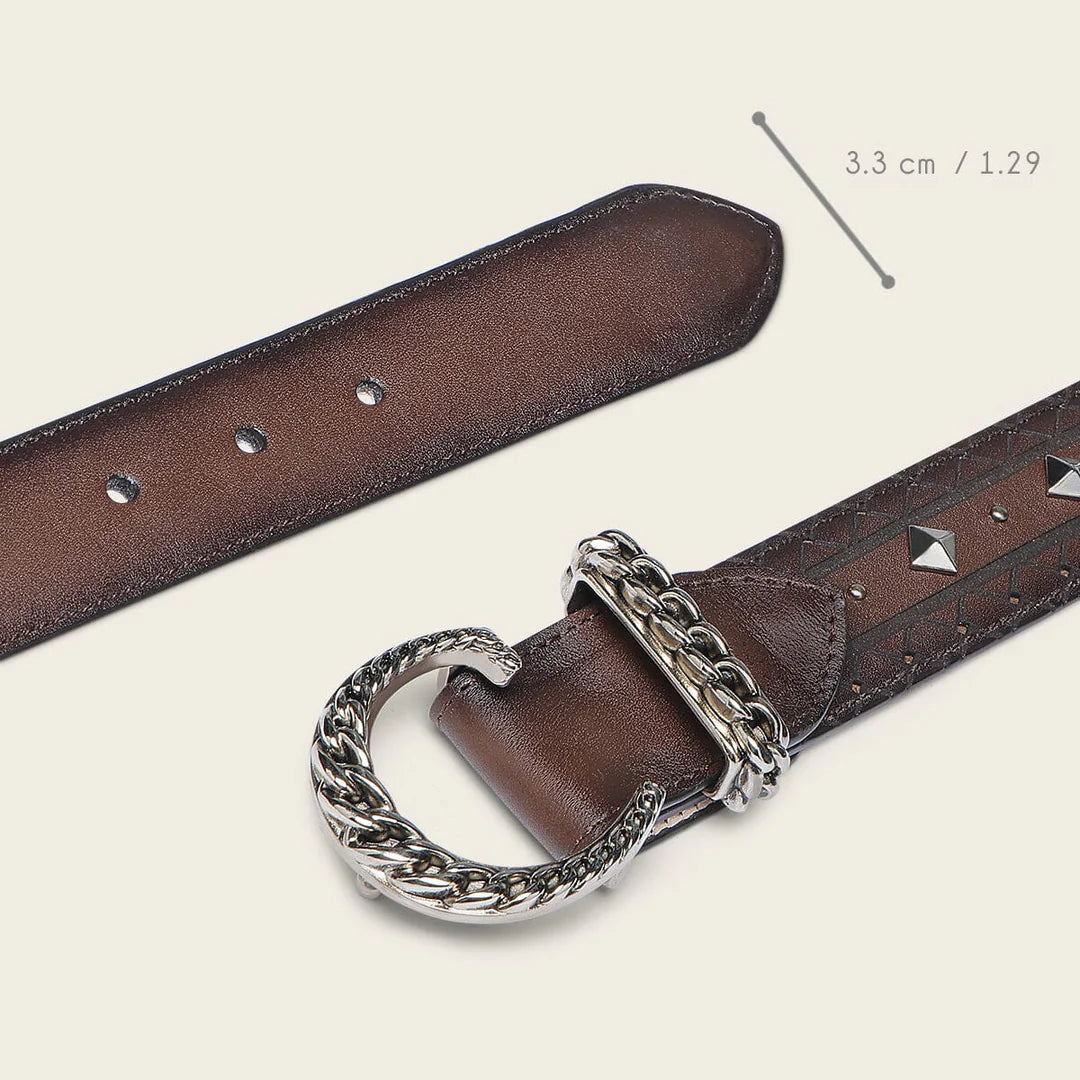 CDA37RS - Cuadra honey western cowgirl cowhide leather belt for women