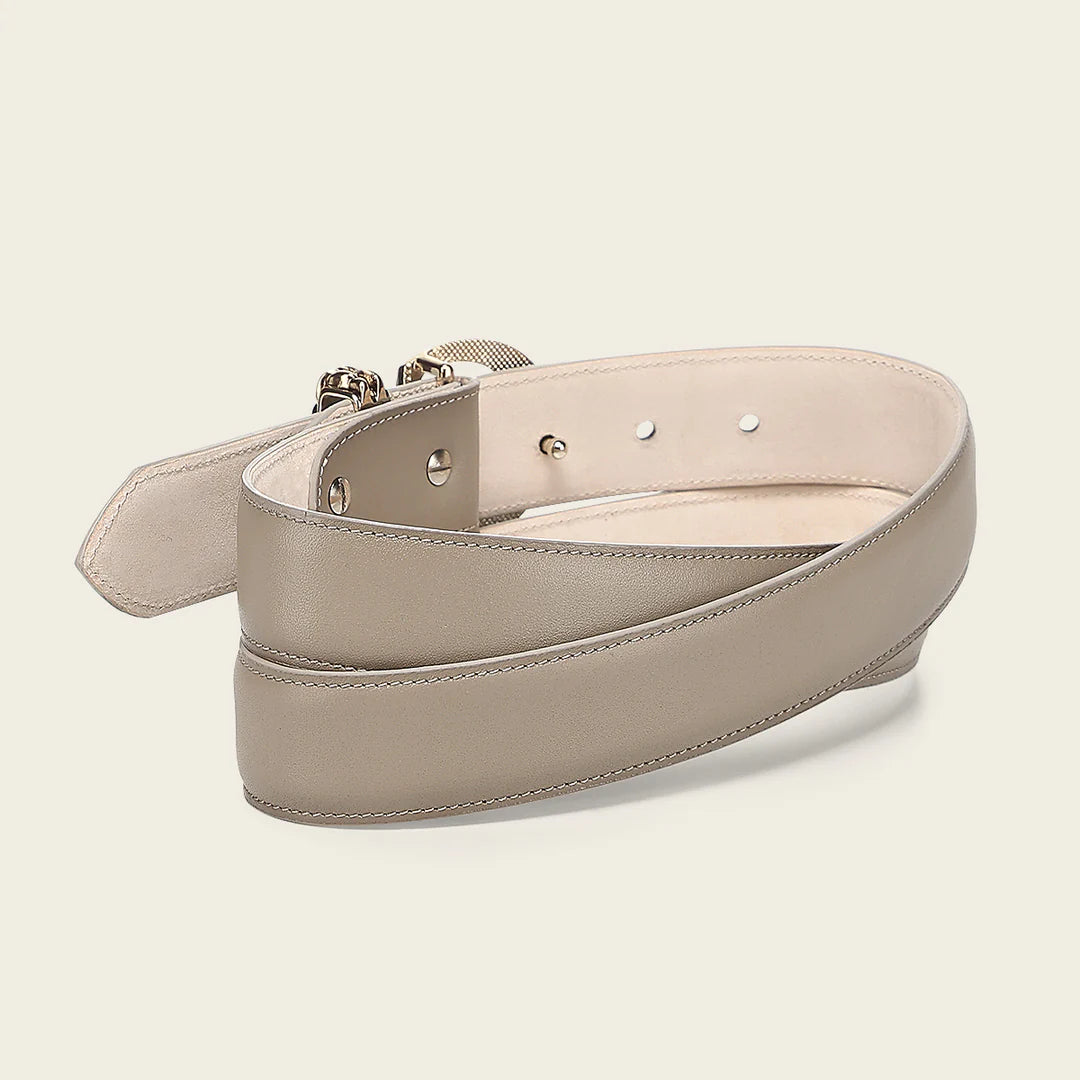 CDA43RS - Cuadra Beige Western Cowgirl Leather Belt for Women
