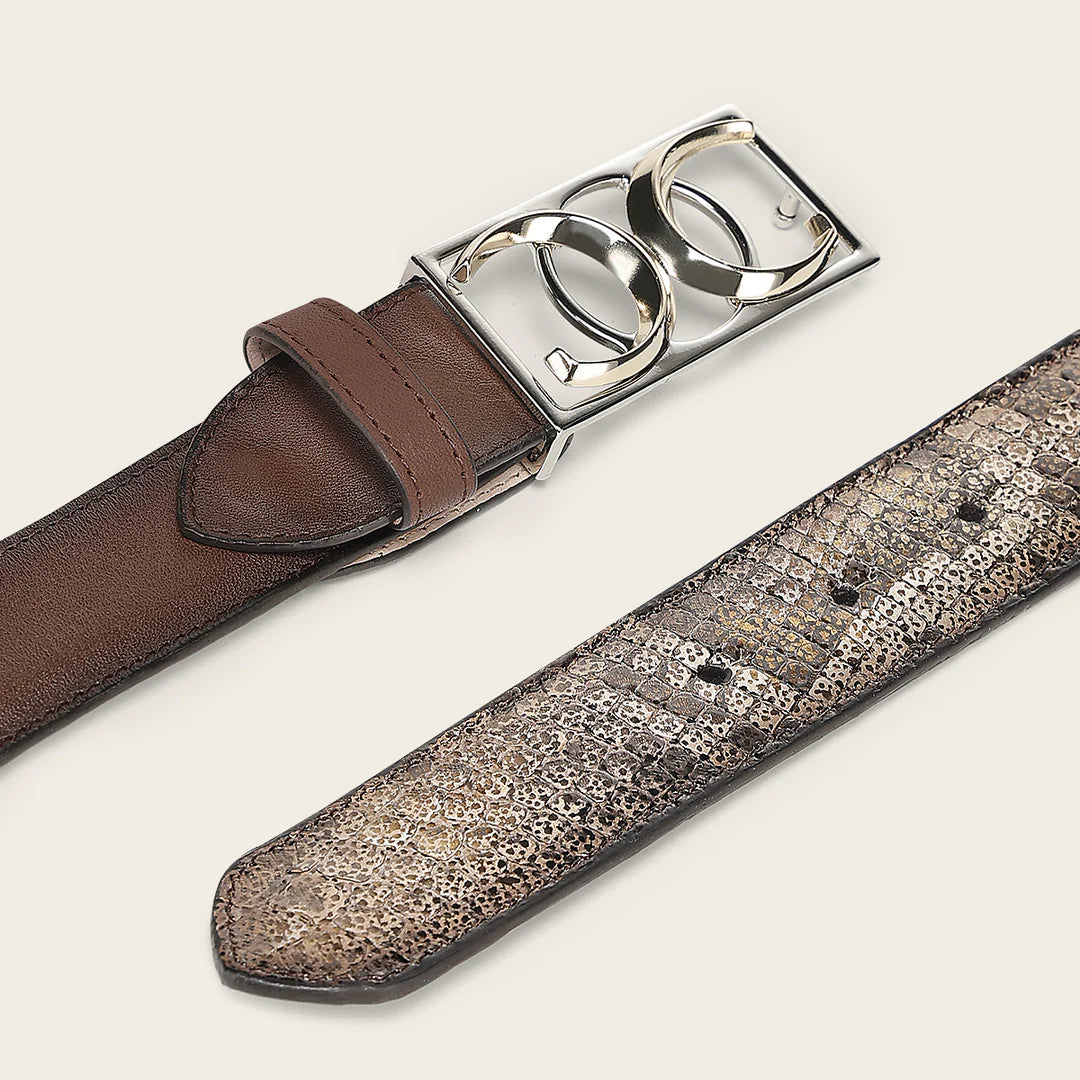 CDA46PM - Cuadra Honey Western Cowgirl Python Belt for Women