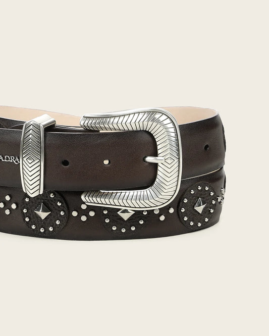 CDA49RS - Cuadra Brown Western Cowgirl Cowhide Leather Belt for Women