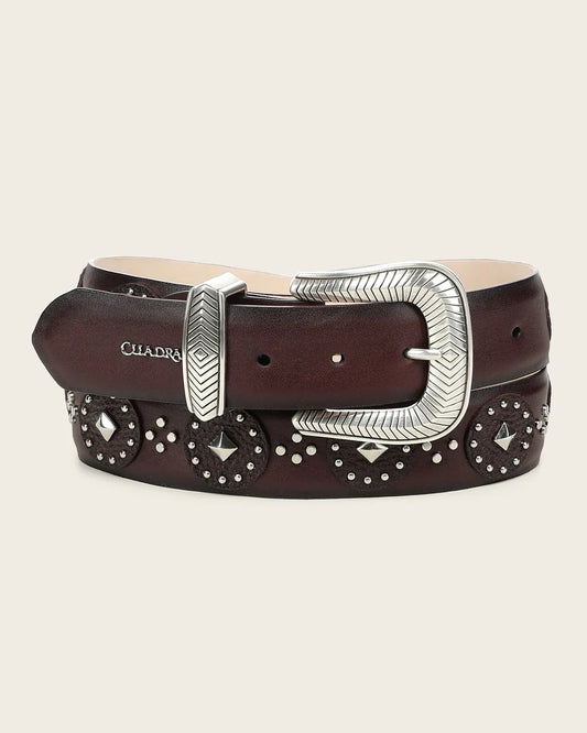 CDA49RS - Cuadra Red Western Cowgirl Cowhide Leather Belt for Women