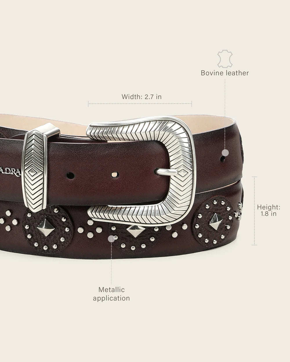 CDA49RS - Cuadra Red Western Cowgirl Cowhide Leather Belt for Women