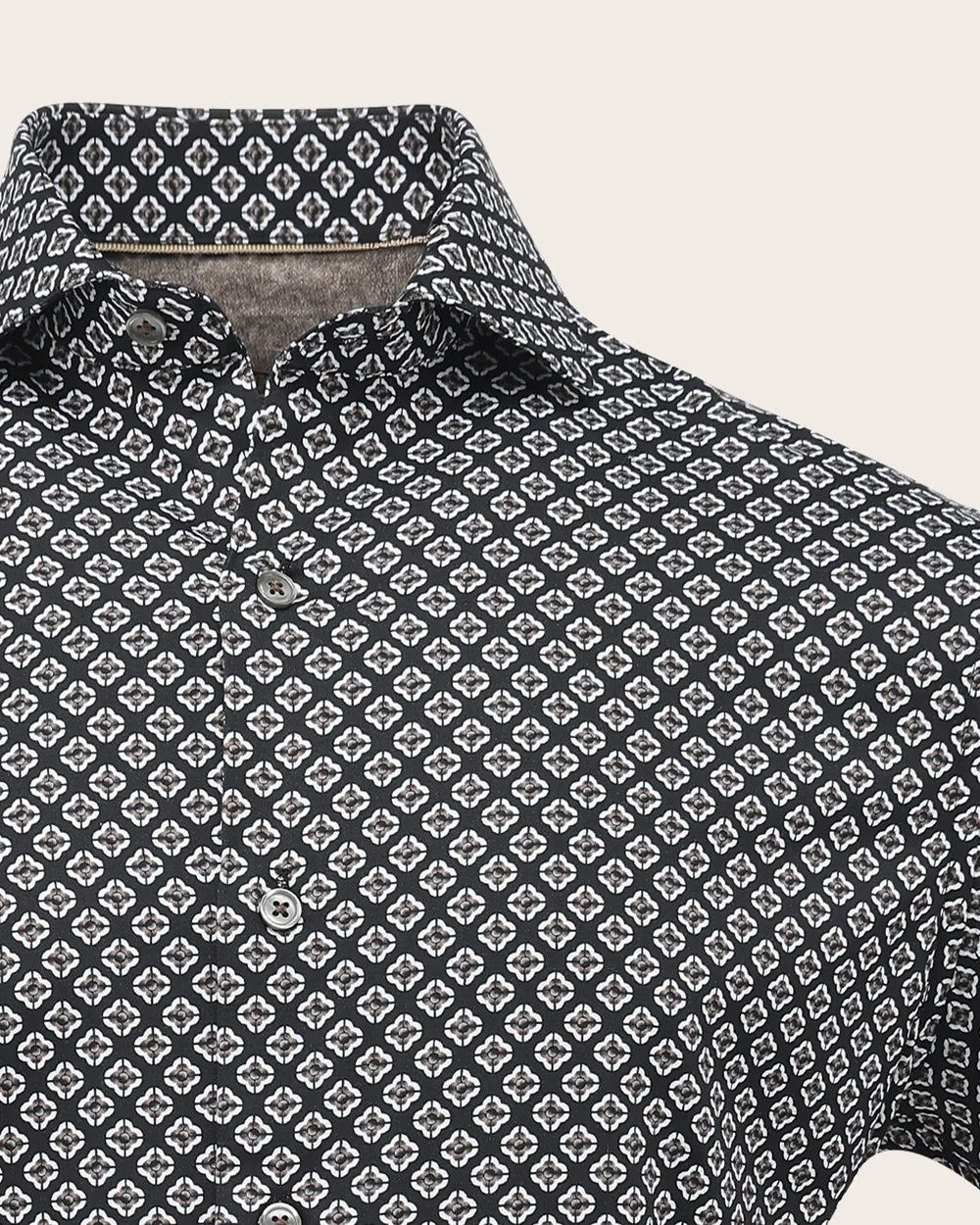 CM04117 - Cuadra brown medallion print long sleeve shirt for men