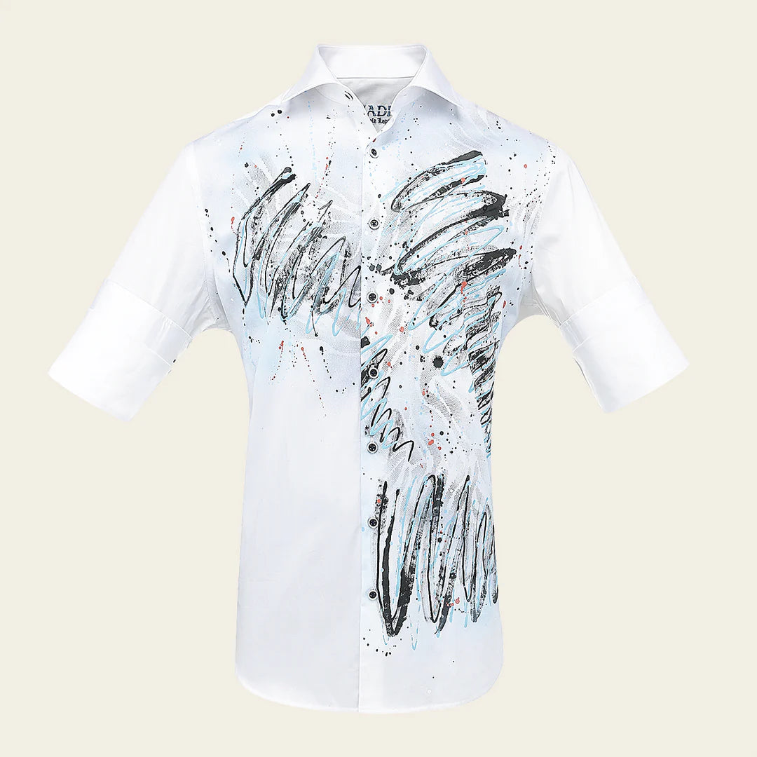 CM0P400 - Cuadra white fashion western long sleeve cotton shirt for men