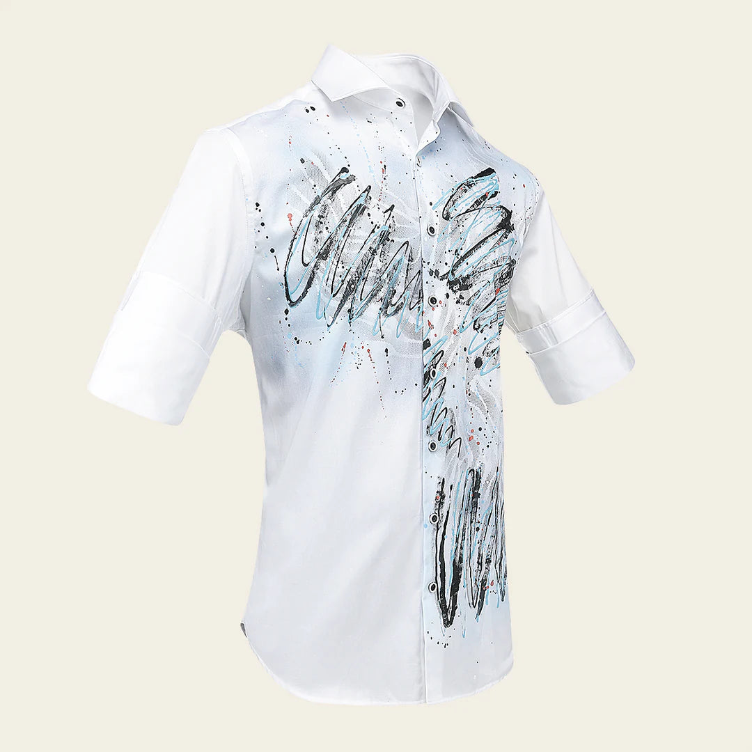 CM0P400 - Cuadra white fashion western long sleeve cotton shirt for men