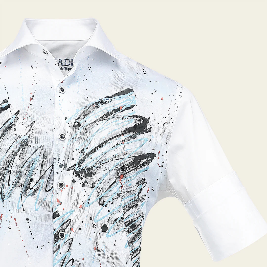 CM0P400 - Cuadra white fashion western long sleeve cotton shirt for men