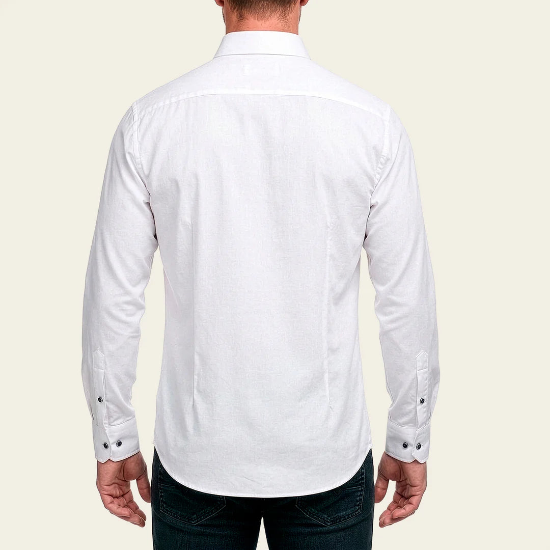 CM0P400 - Cuadra white fashion western long sleeve cotton shirt for men