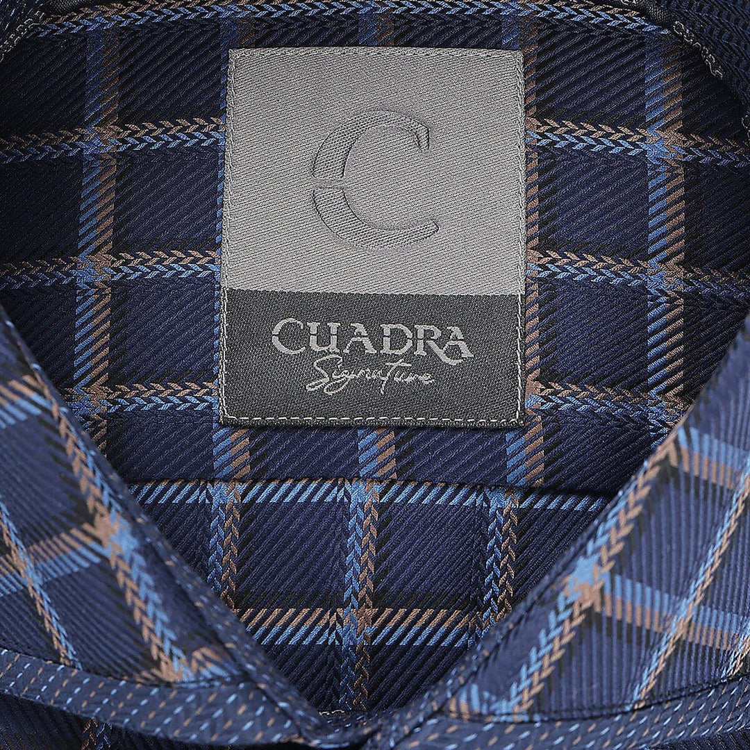 CM0S354 - Cuadra Signature navy soft cotton shirt for men