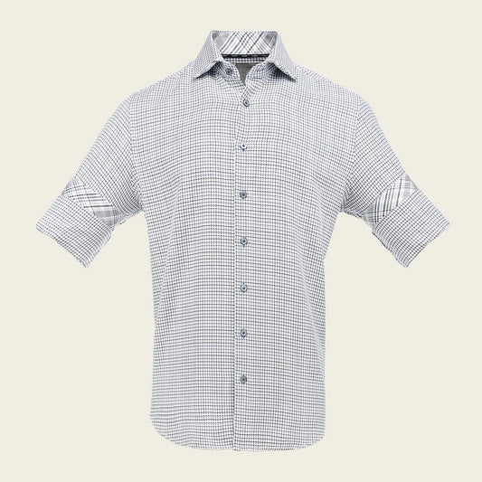 CM0S382 - Cuadra Signature Navy Fashion Soft Cotton Abstract Shirt