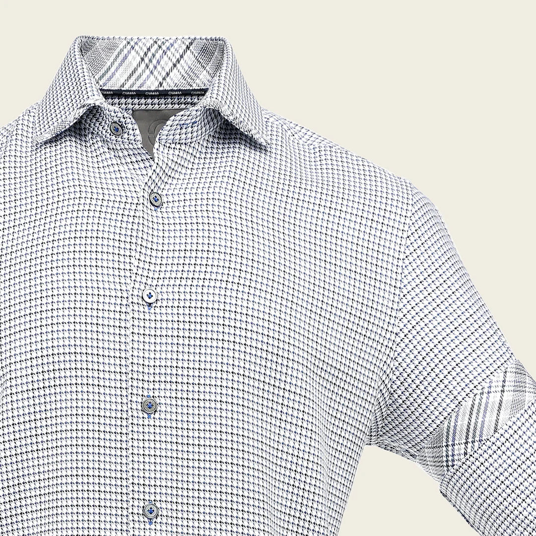 CM0S382- Cuadra Signature navy fashion soft cotton abstract shirt for men