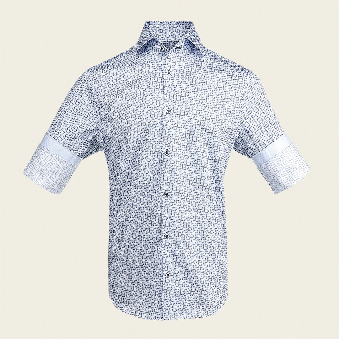 CM0W113 - Cuadra Blue Casual Fashion Cotton Shirt for Men