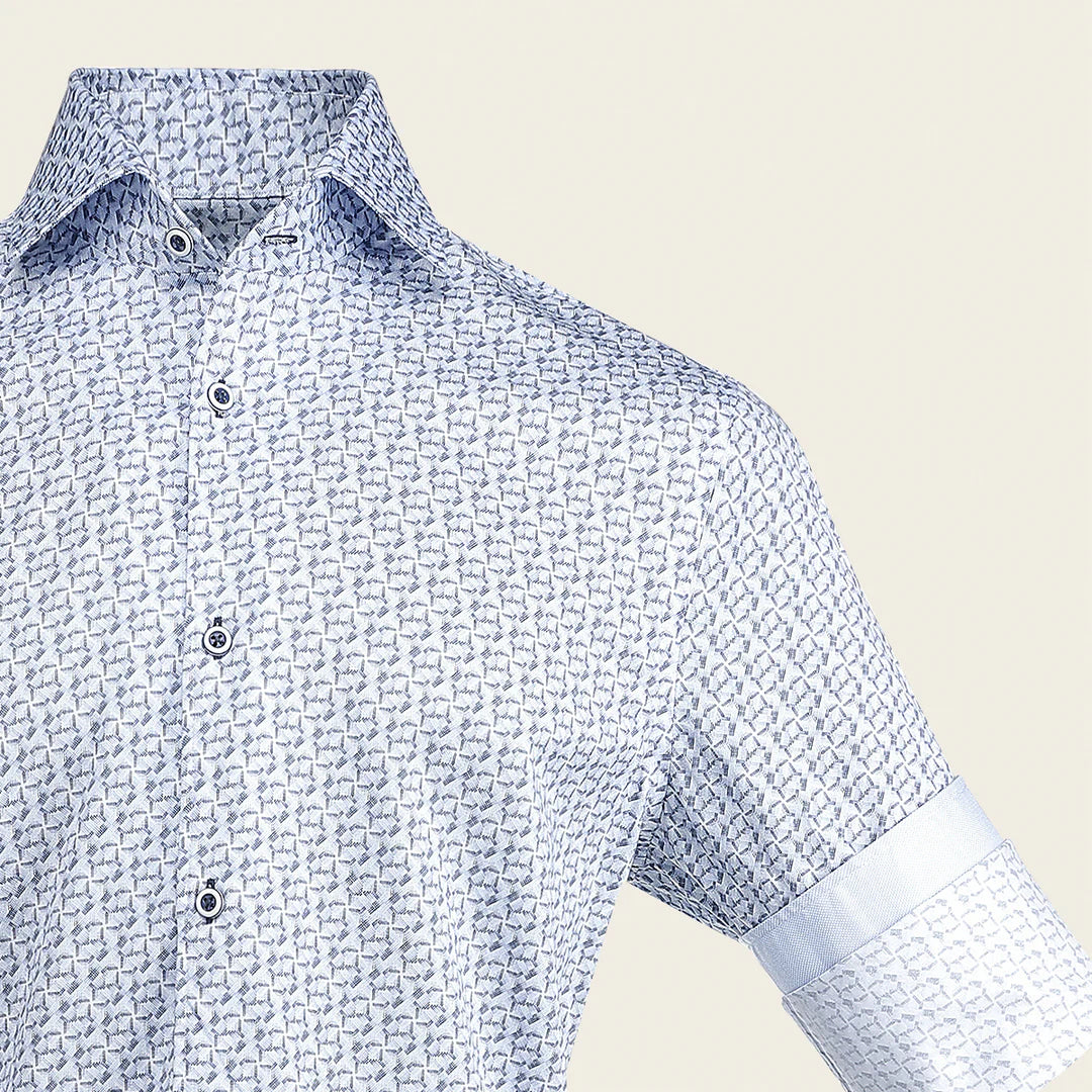 CM0W113 - Cuadra Blue Casual Fashion Cotton Shirt for Men