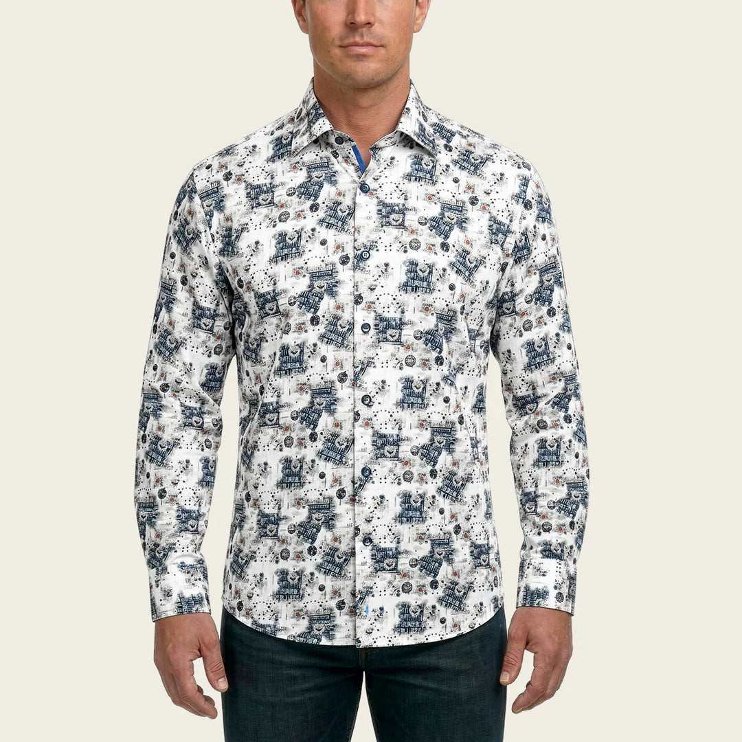CM0W170 - Cuadra tan fashion western long sleeve cotton shirt for men