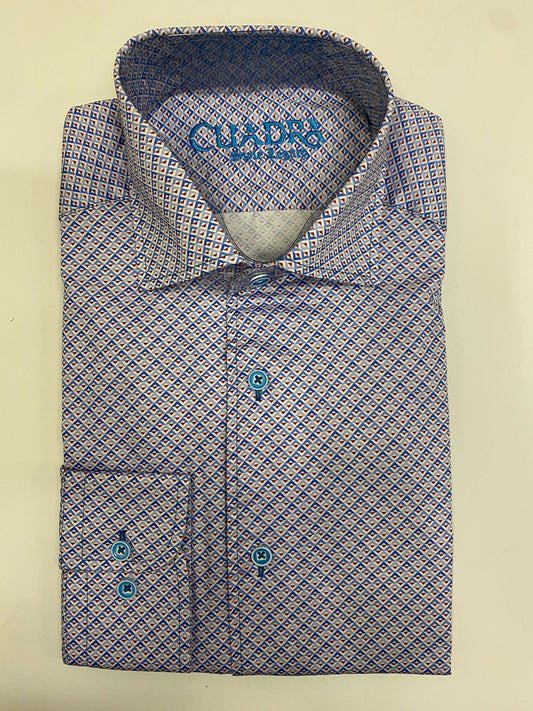 CM0W880 - Cuadra Blue Casual Fashion Cotton Shirt for Men