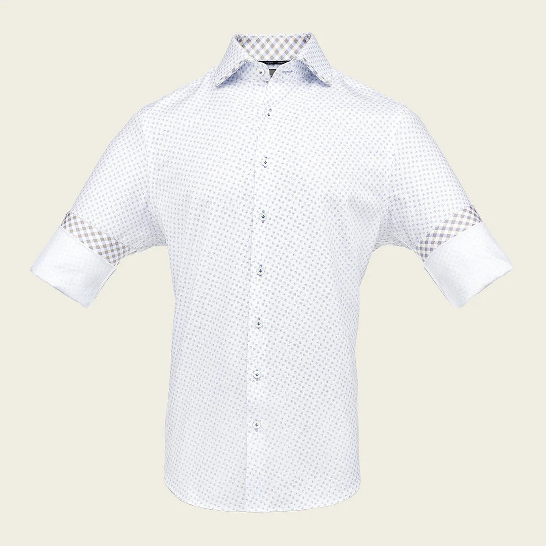 CM0WP27 - Cuadra white western long sleeve shirt for men