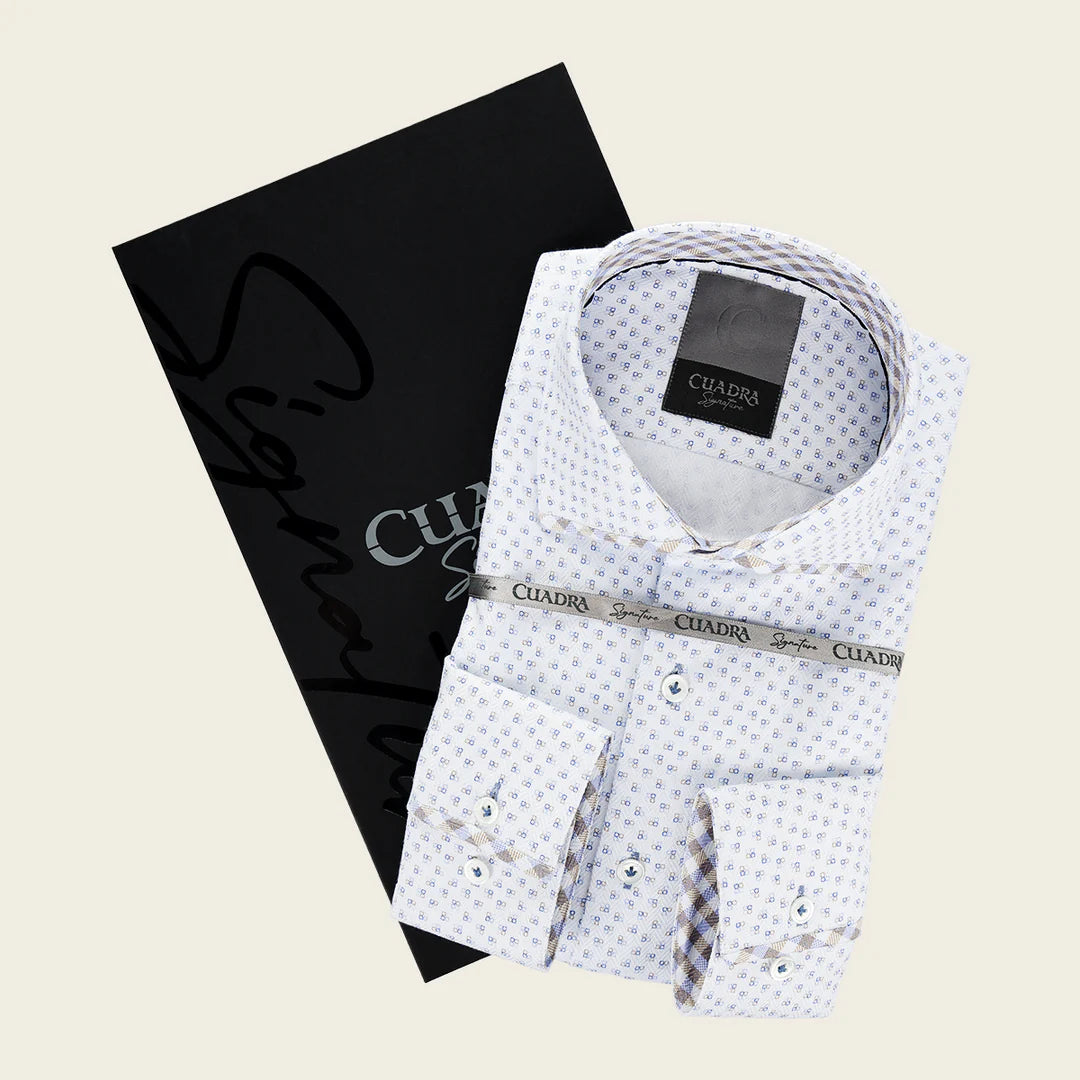 CM0WP27 - Cuadra white western long sleeve shirt for men