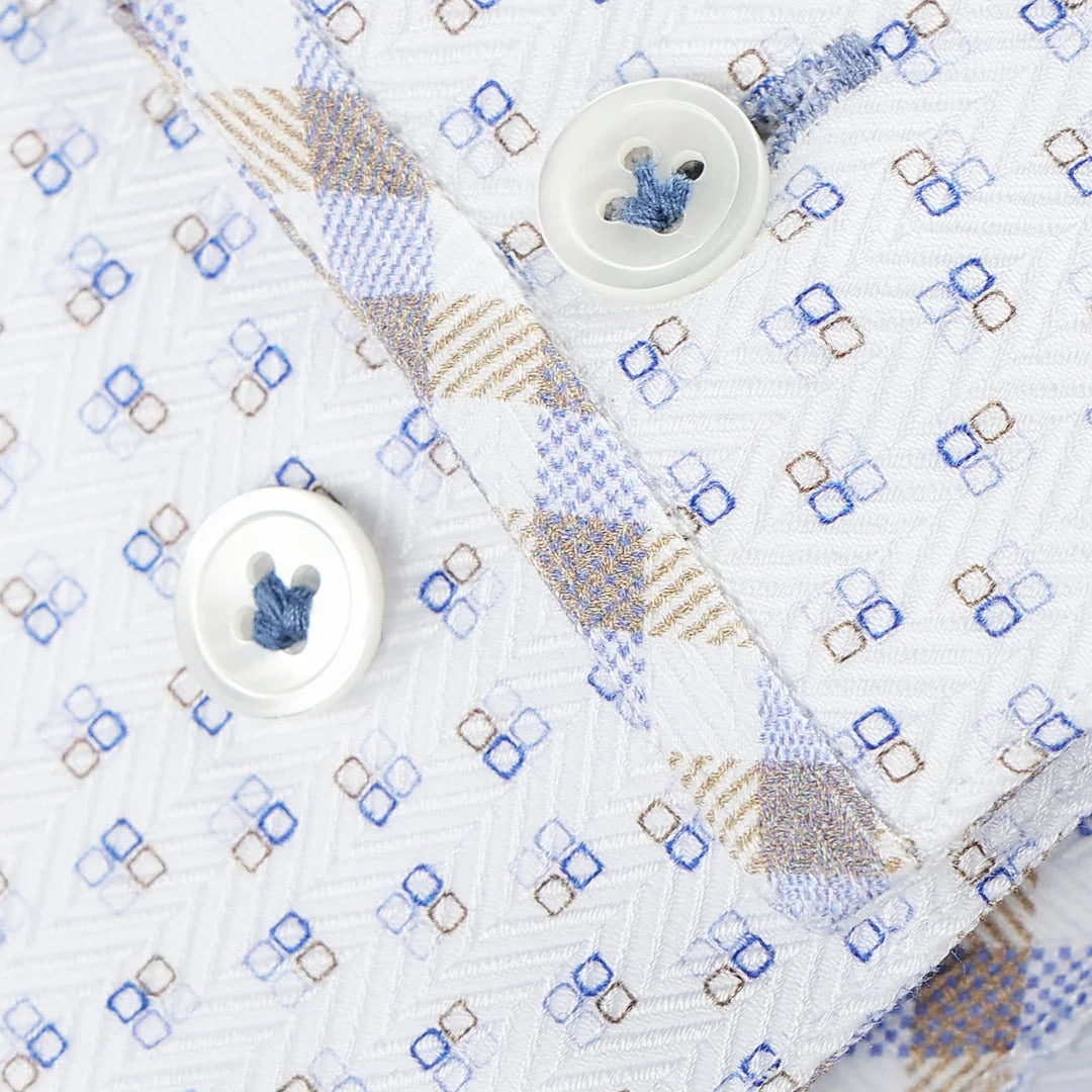 CM0WP27 - Cuadra white western long sleeve shirt for men