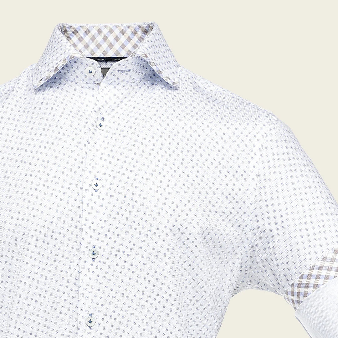 CM0WP27 - Cuadra white western long sleeve shirt for men