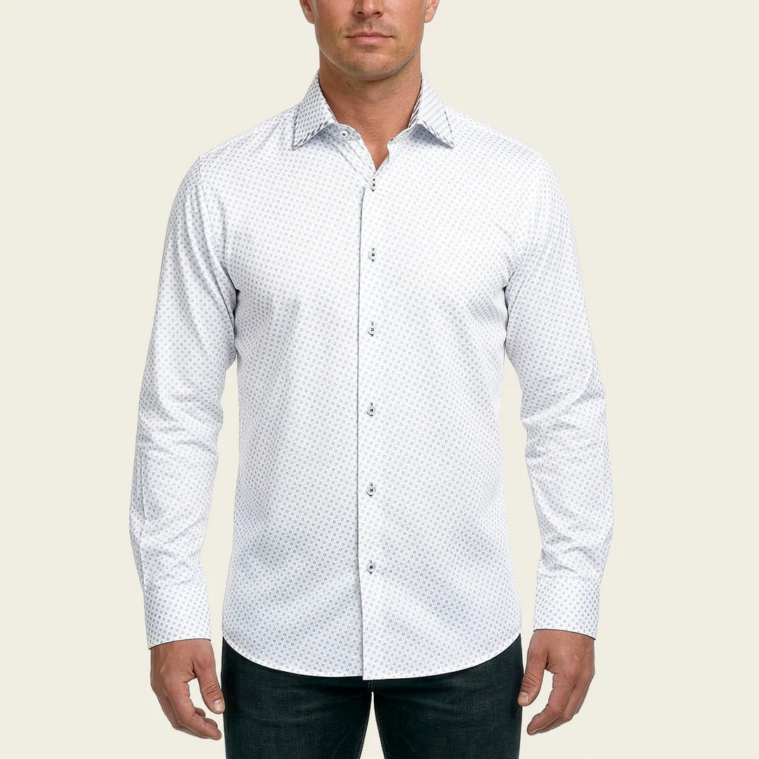 CM0WP27 - Cuadra white western long sleeve shirt for men