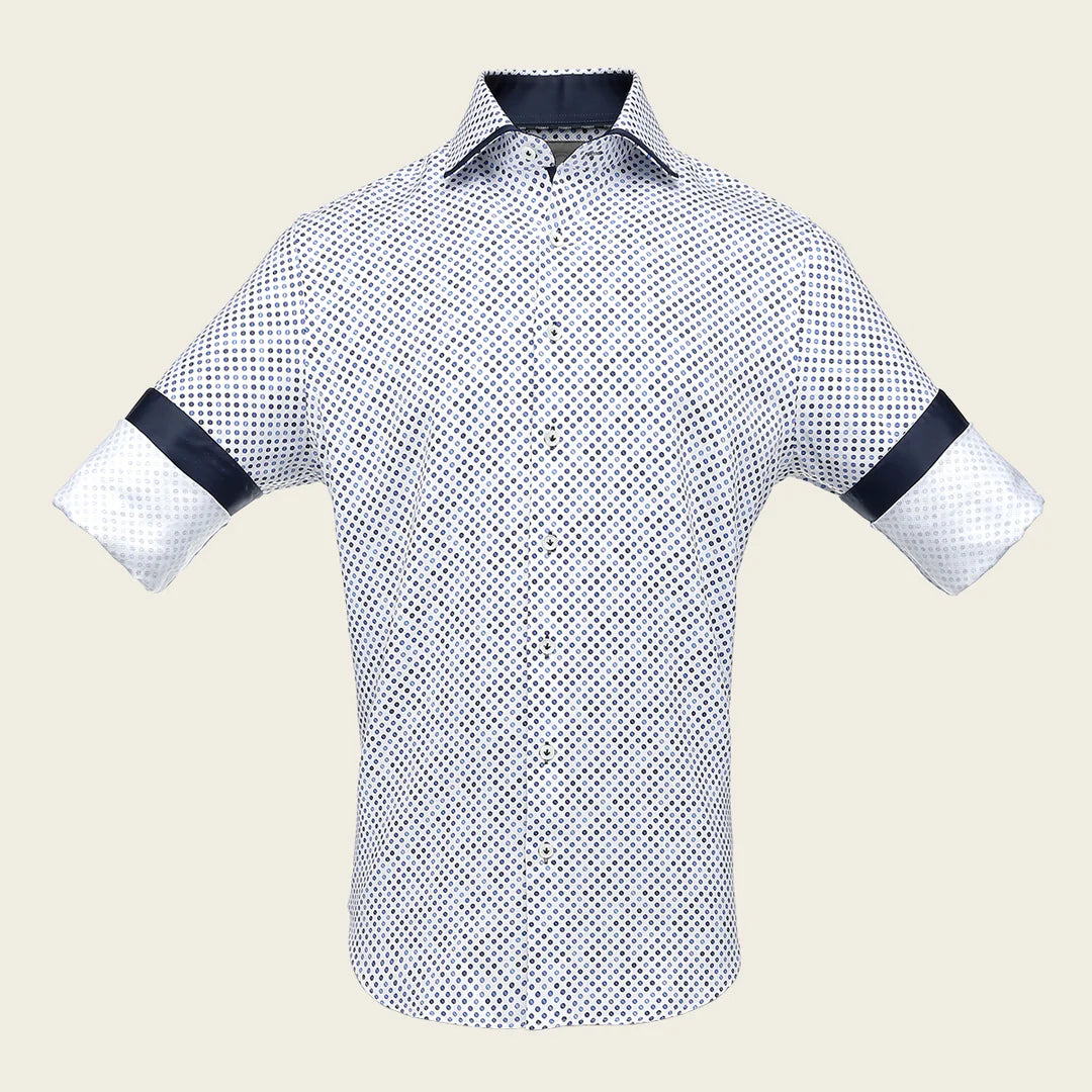 CM0WP33 - Cuadra Blue Fashion Western Long Sleeve Cotton Shirt for Men