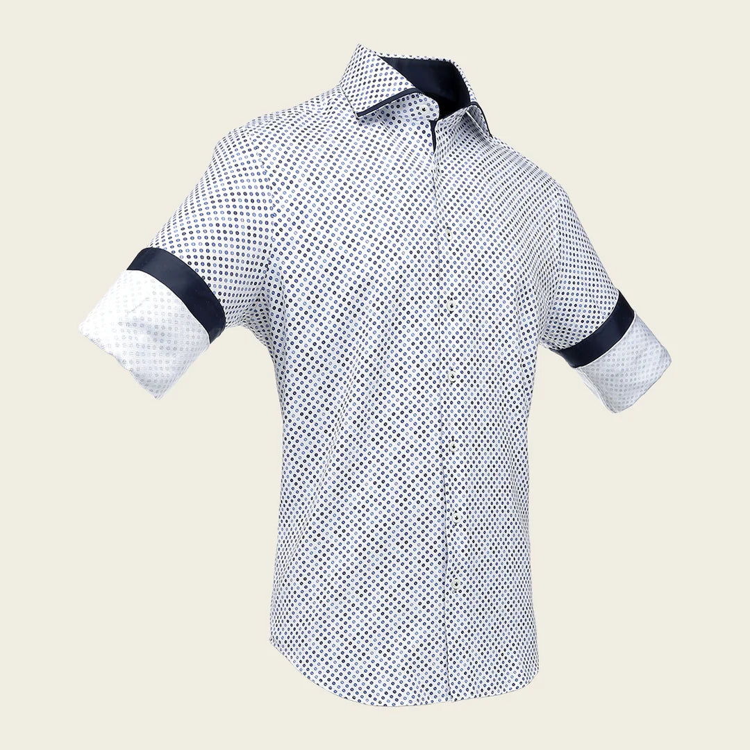 CM0WP33 - Cuadra Blue Fashion Western Long Sleeve Cotton Shirt for Men