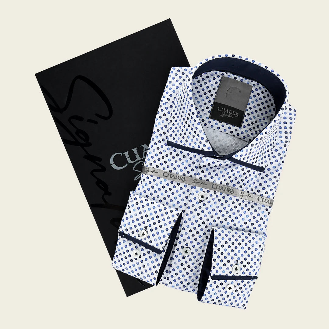 CM0WP33 - Cuadra Blue Fashion Western Long Sleeve Cotton Shirt for Men