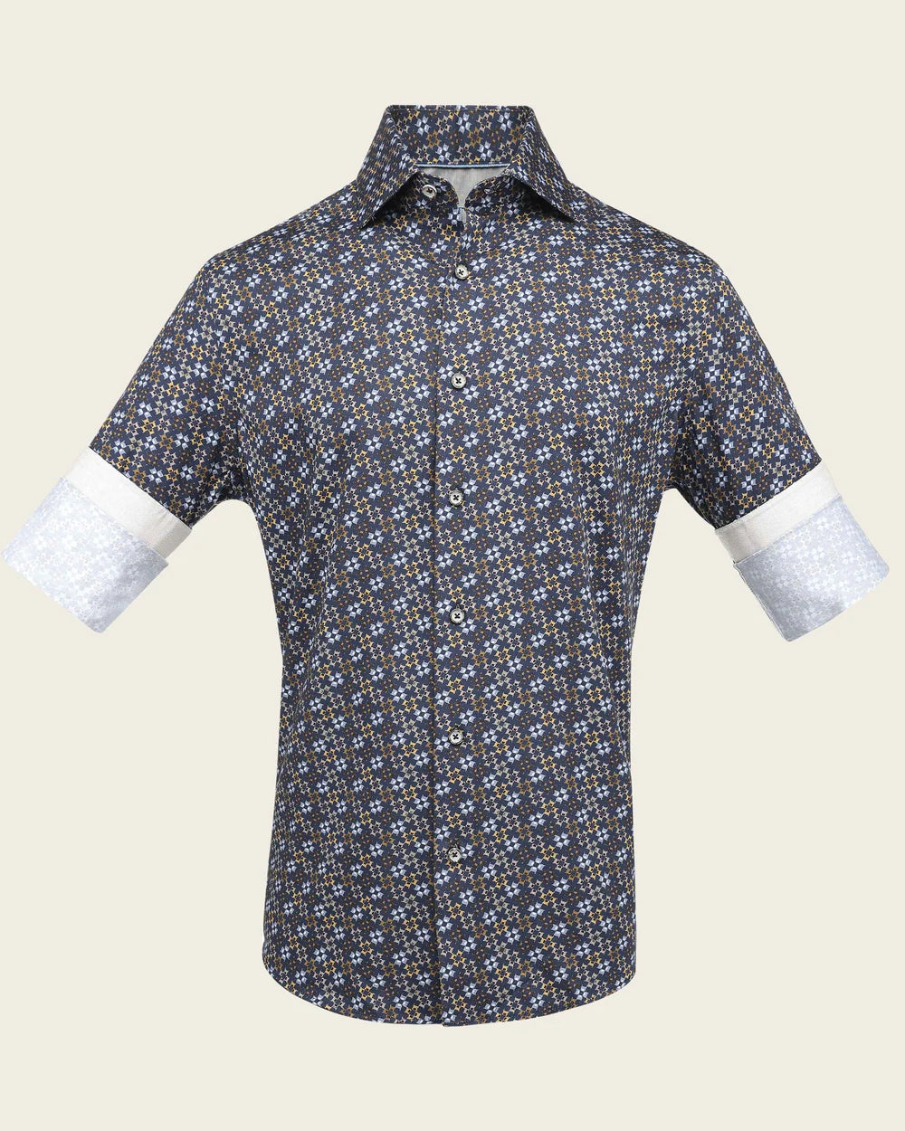CM10314 - Cuadra Navy Abstract Shirt for Men