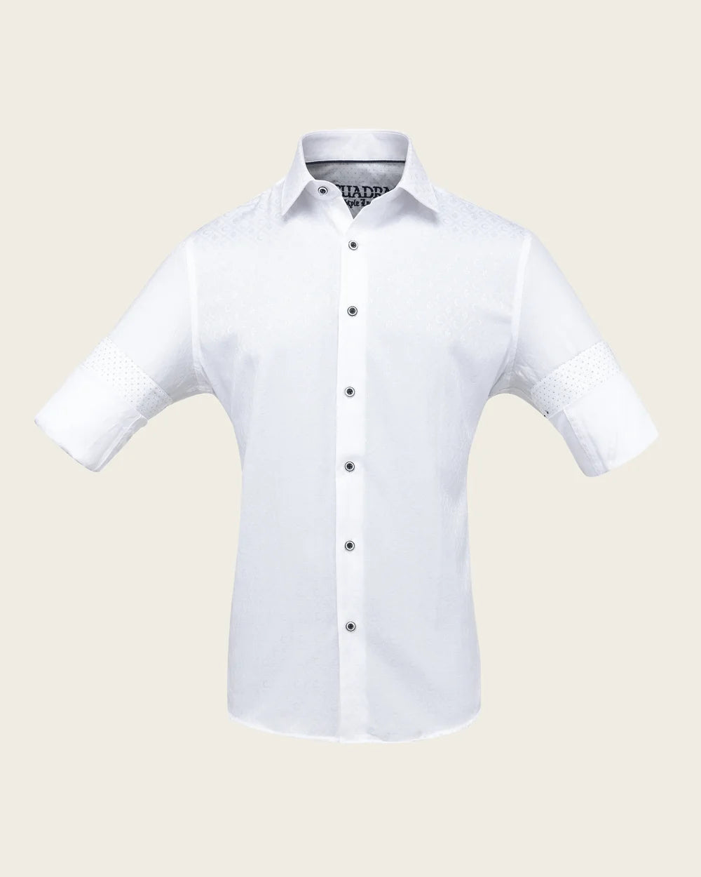 CM10813 - Cuadra white monogram jacquard long sleeve shirt for men