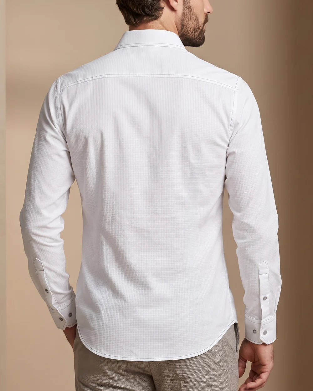 CMC0800 - Cuadra white textured western snap shirt for men
