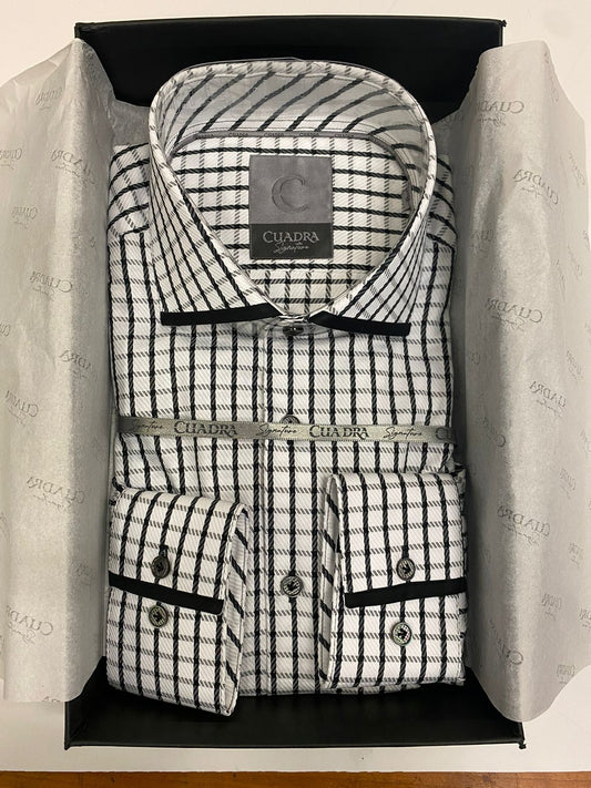 CMS024R - Cuadra White Casual Fashion Cotton Shirt for Men