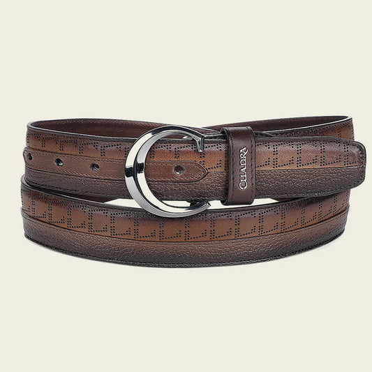 CS558RS - Cuadra honey casual western cowhide leather belt for men.