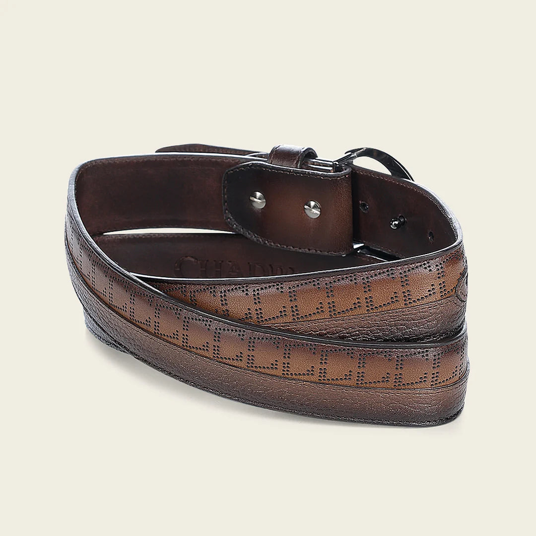 CS558RS - Cuadra honey casual western cowhide leather belt for men.