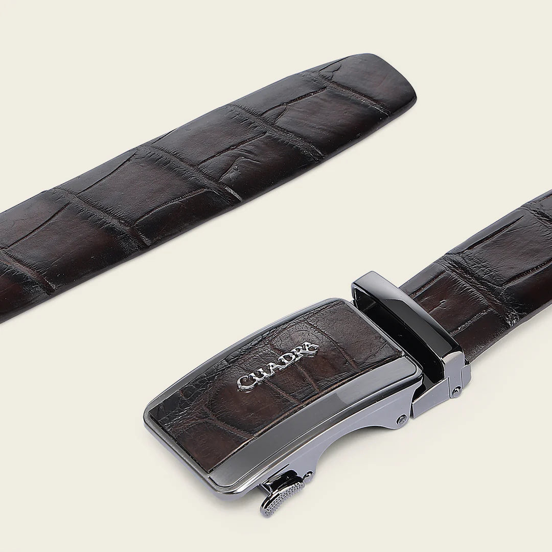 CS565AL - Cuadra chocolate casual fashion alligator belt for men
