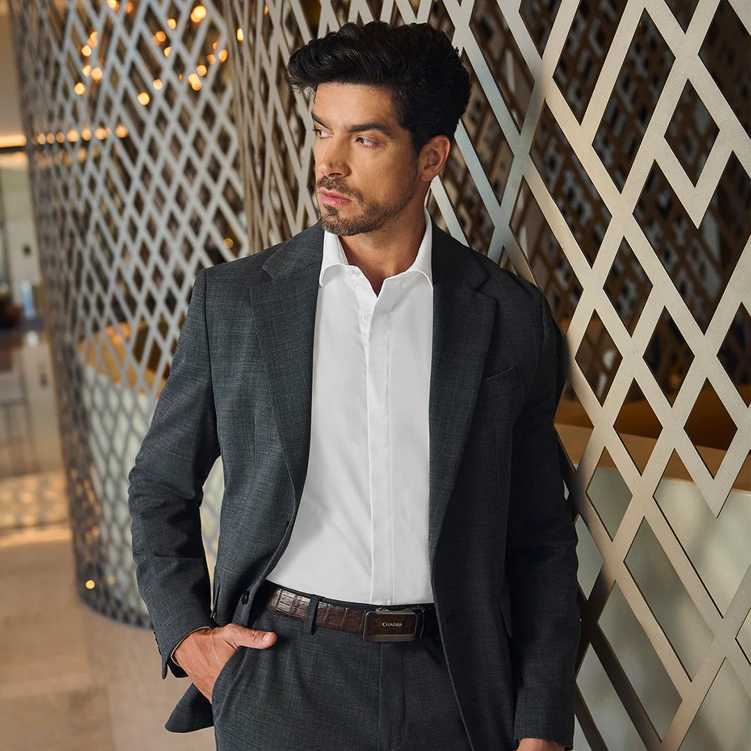 CS565AL - Cuadra chocolate casual fashion alligator belt for men