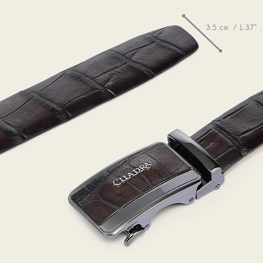 CS565AL - Cuadra chocolate casual fashion alligator belt for men
