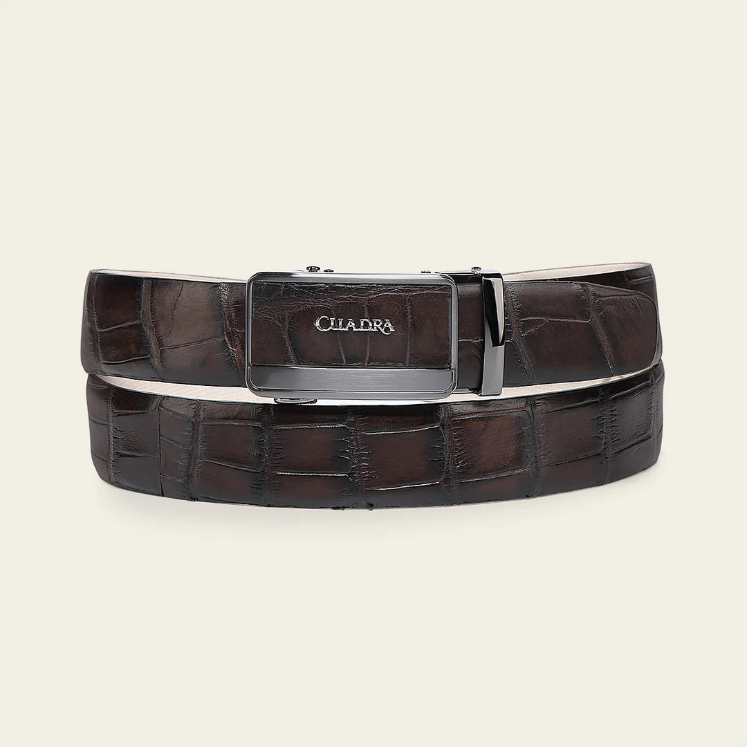 CS565AL - Cuadra chocolate casual fashion alligator belt for men