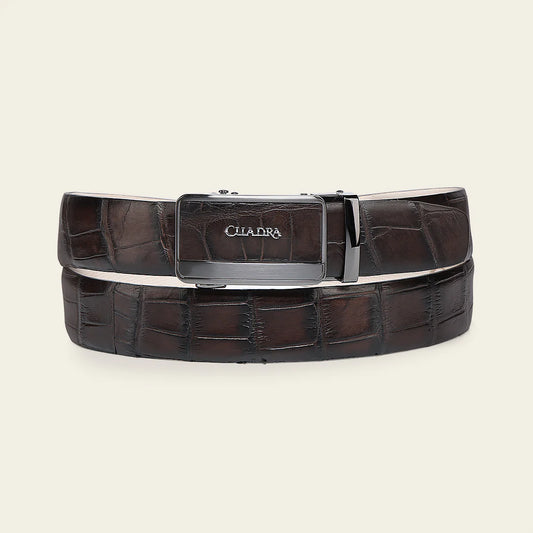CS565AL - Cuadra chocolate casual fashion alligator belt for men
