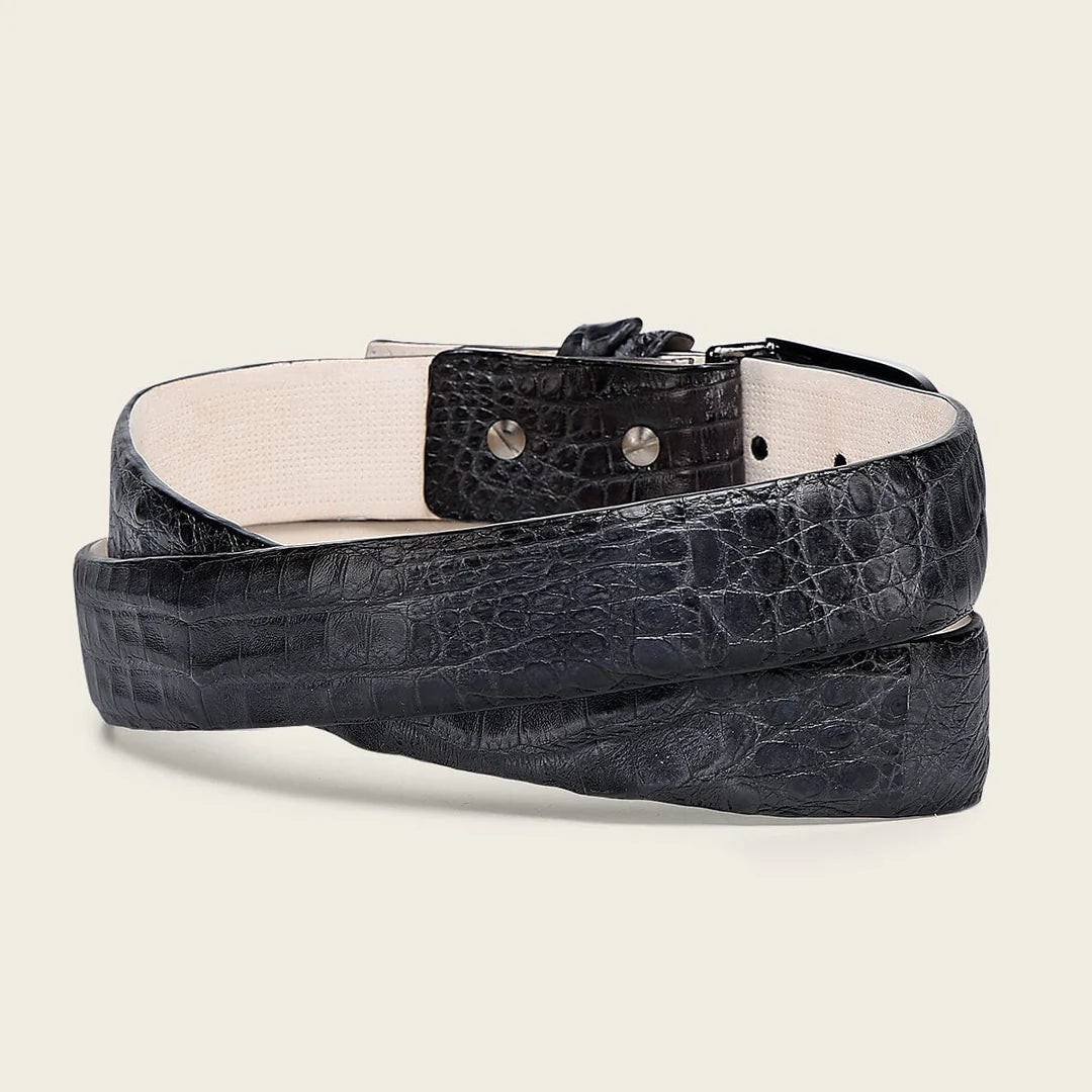 CS580FY - Cuadra black casual fashion caiman leather belt for men