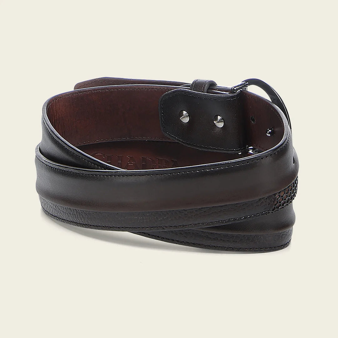 CS569RS - Cuadra chocolate casual fashion cowhide leather belt for men