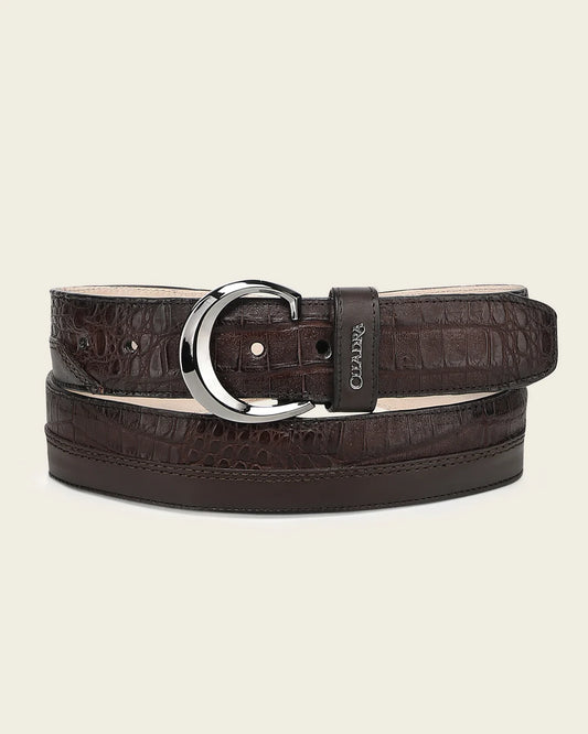 CS572FY - Cuadra brown western fashion caiman belt for men
