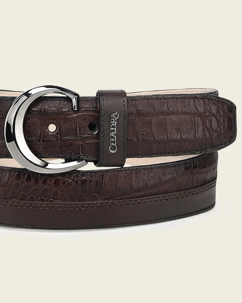 CS572FY - Cuadra brown western fashion caiman belt for men