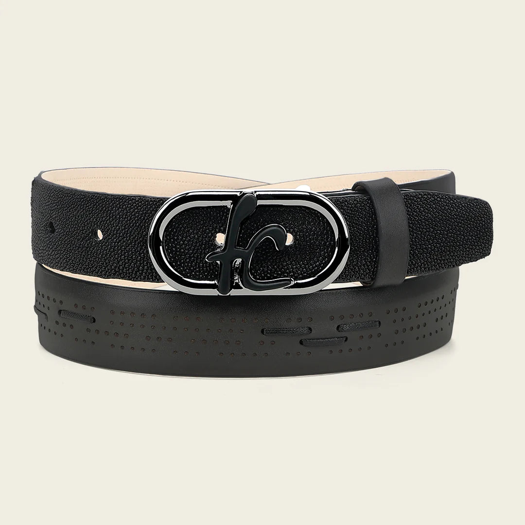 CS579MA- Franco Cuadra black western fashion Stingray belt for men