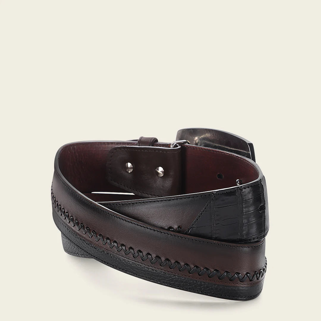 CV502FC - Cuadra black casual fashion fuscus leather belt for men