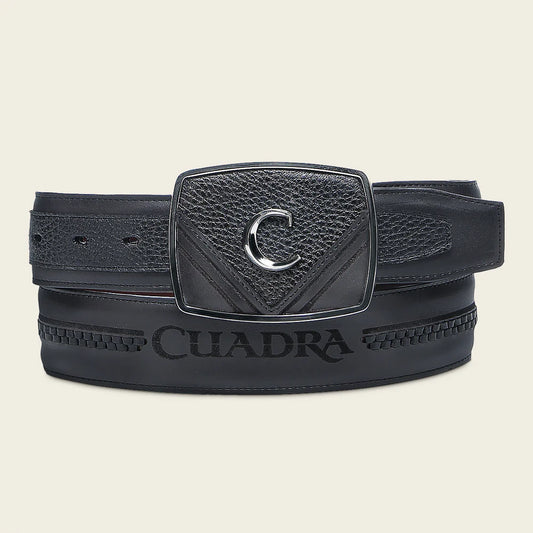 CV507VE - Cuadra black western fashion Deer belt for men