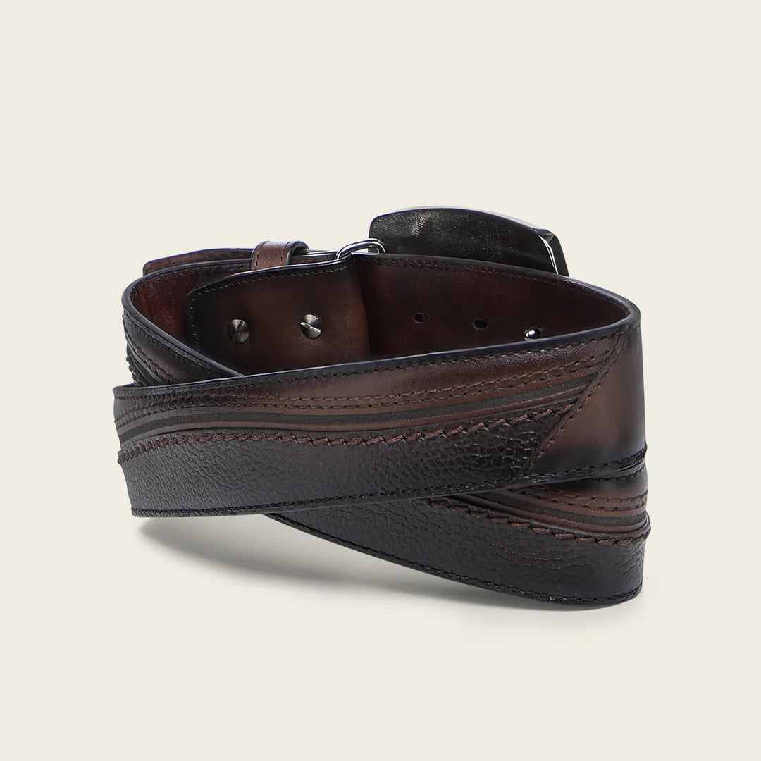 CV511RS - Cuadra chocolate casual fashion cowhide leather belt for men